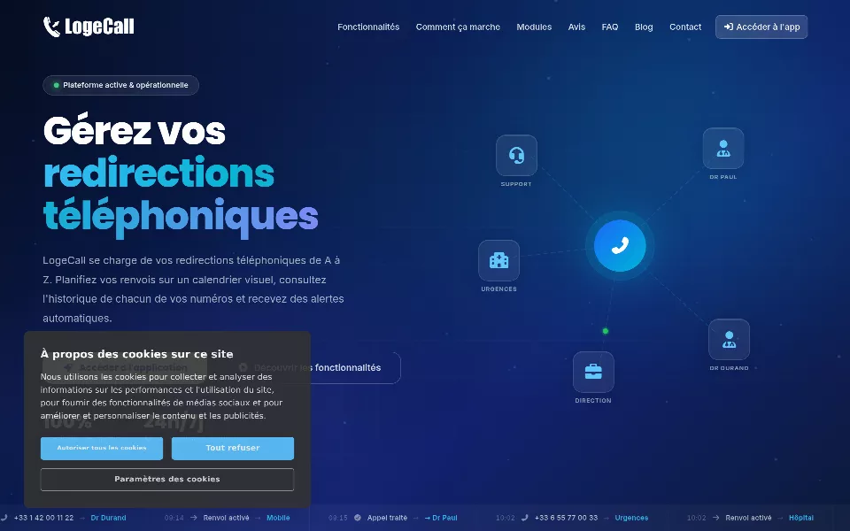 Aperçu du site LogeCall