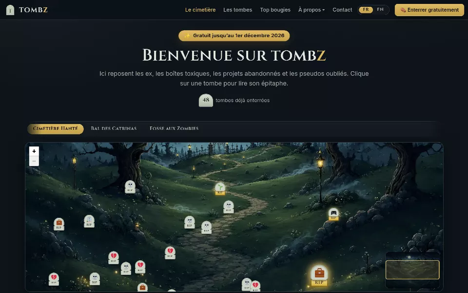 Aperçu du site tombz
